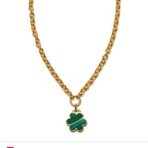 Lizzie Fortunato daisy chain necklace in malachite